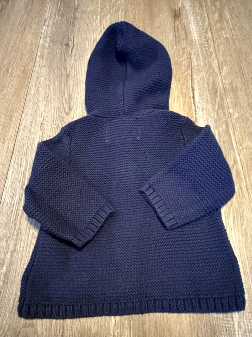 Old Navy Dark Navy Knit Hooded Baby Cardigan